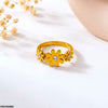 Stainless Steel Flower Stone Ring