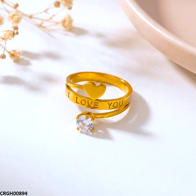 Stainless Steel Embossed Text Ring