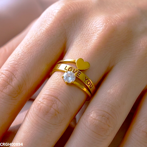 Stainless Steel Embossed Text Ring