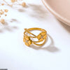 Stainless Steel Double Flower Ring