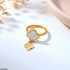 Stainless Steel Double Flower Ring