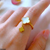 Stainless Steel Double Flower Ring