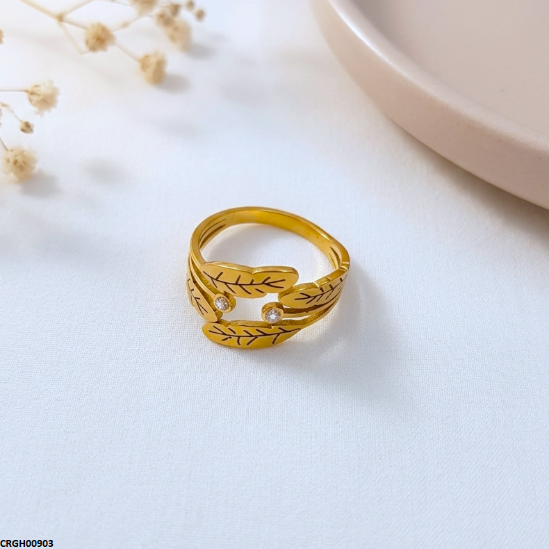 Stainless Steel Leaf Ring
