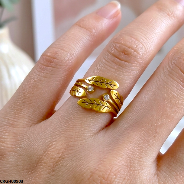 Stainless Steel Leaf Ring