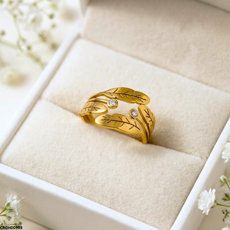 Stainless Steel Leaf Ring
