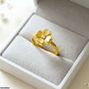 Stainless Steel Flower Heart Ring