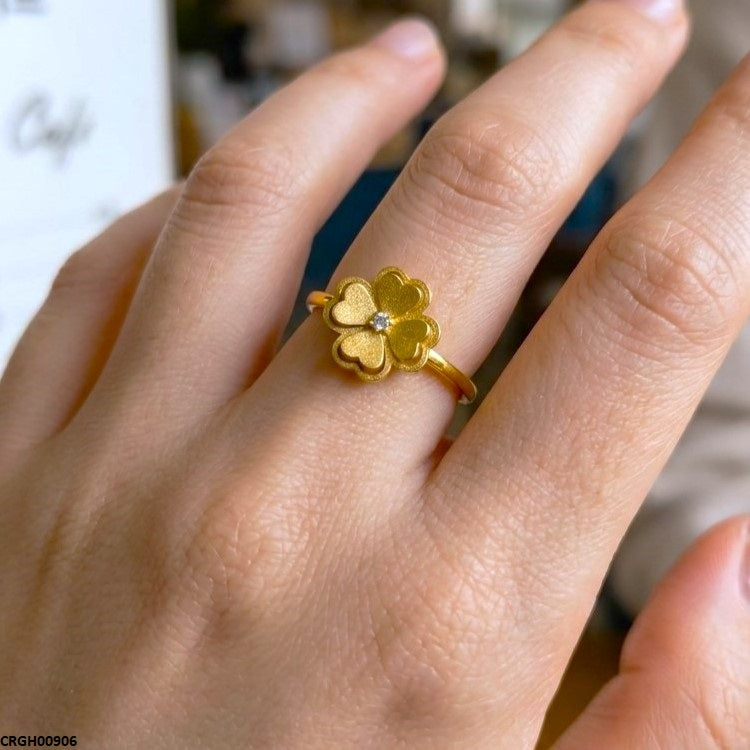 Stainless Steel Flower Heart Ring