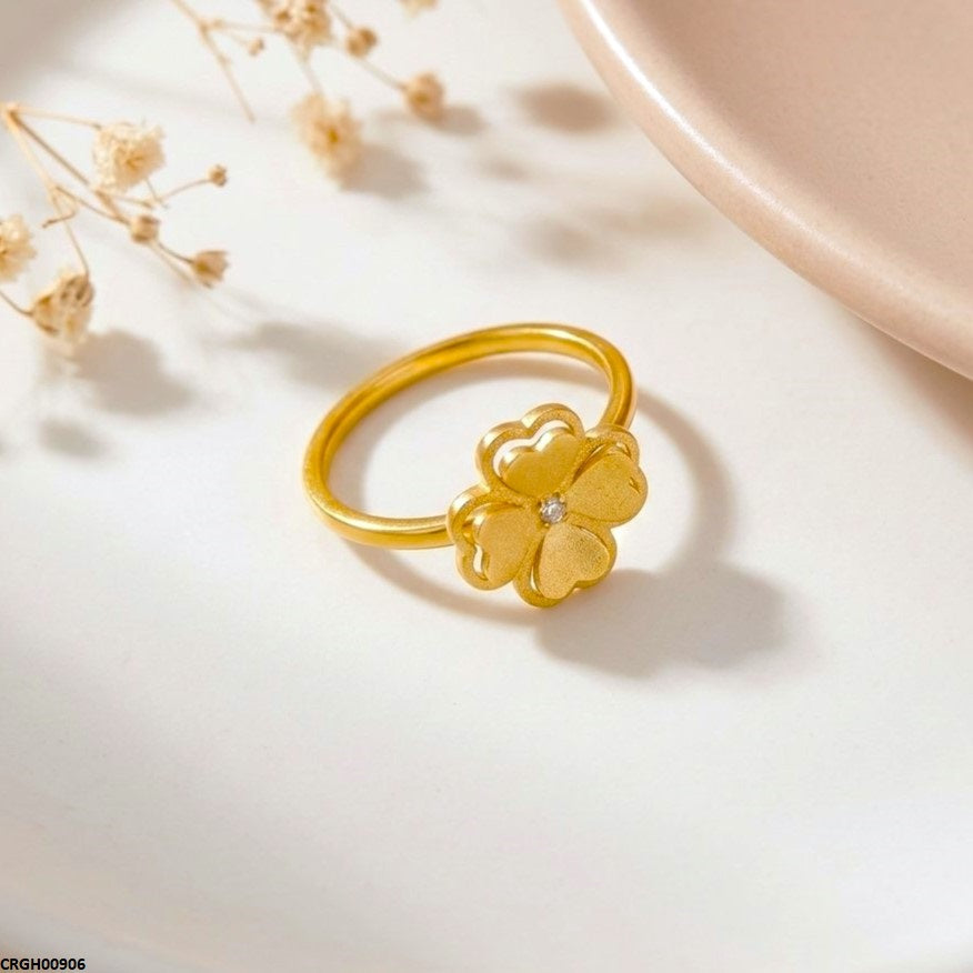Stainless Steel Flower Heart Ring