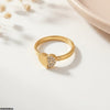 Stainless Steel Heart Stone Ring