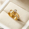 Stainless Steel Round Stone Ring