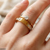 Stainless Steel Round Stone Ring