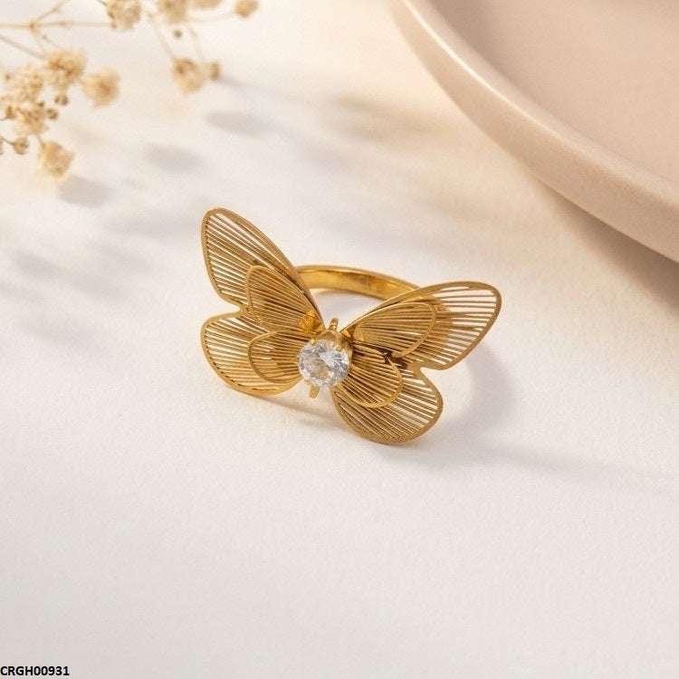 Stainless Steel Butterfly Ring