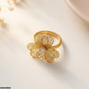 Stainless Steel Flower Stone Ring