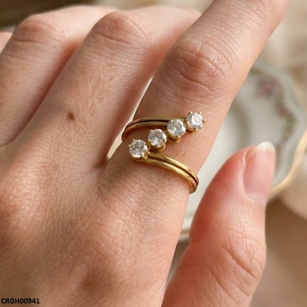 Stainless Steel Stone Ring