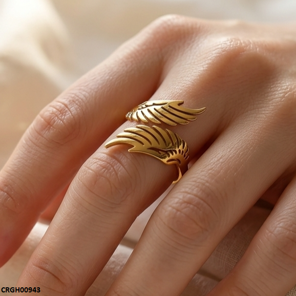 Stainless Steel Double Wings Ring