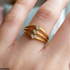 Stainless Steel Heart Stone Ring