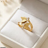 Stainless Steeld Double Butterfly Ring