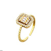 Square Stone Ring Adjustable