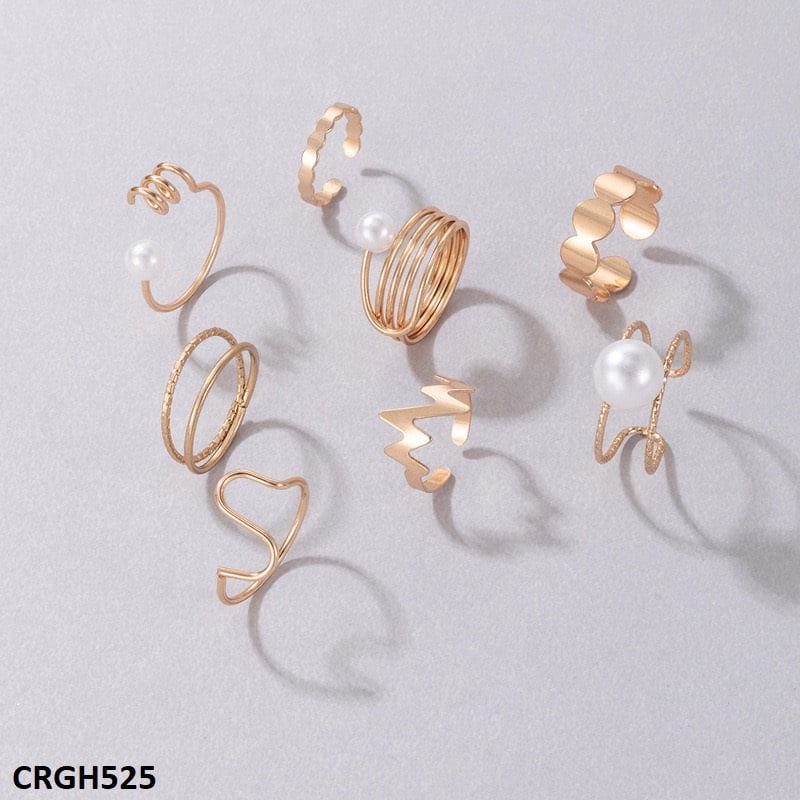 Pearl/Curved 8 Midi Rings
