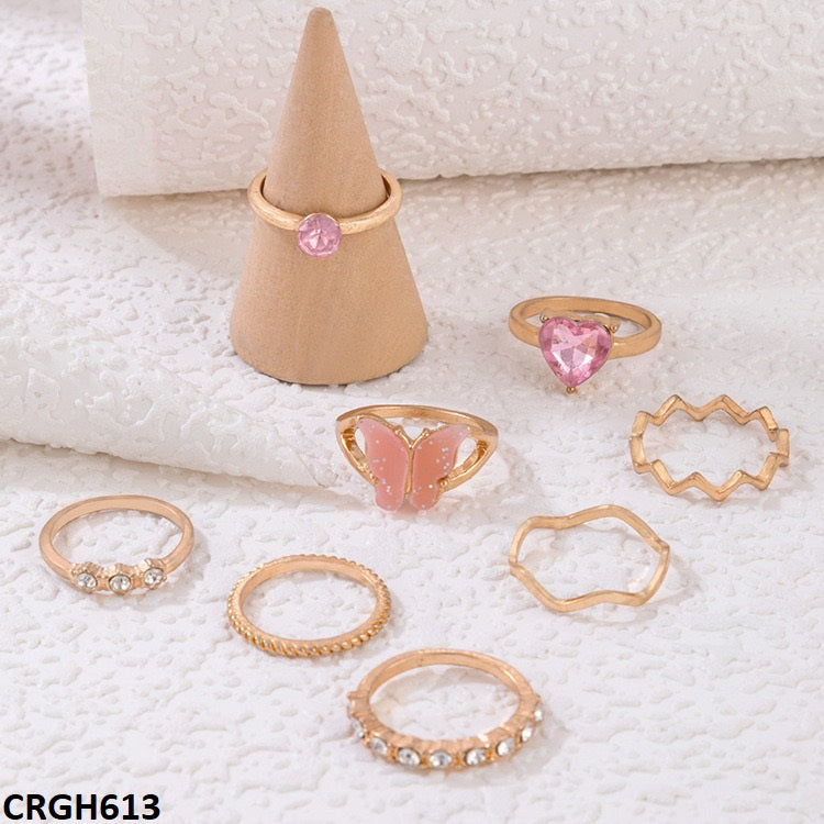 Heart/Butterfly 8 Midi Rings