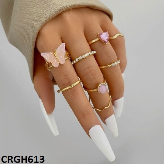 Heart/Butterfly 8 Midi Rings