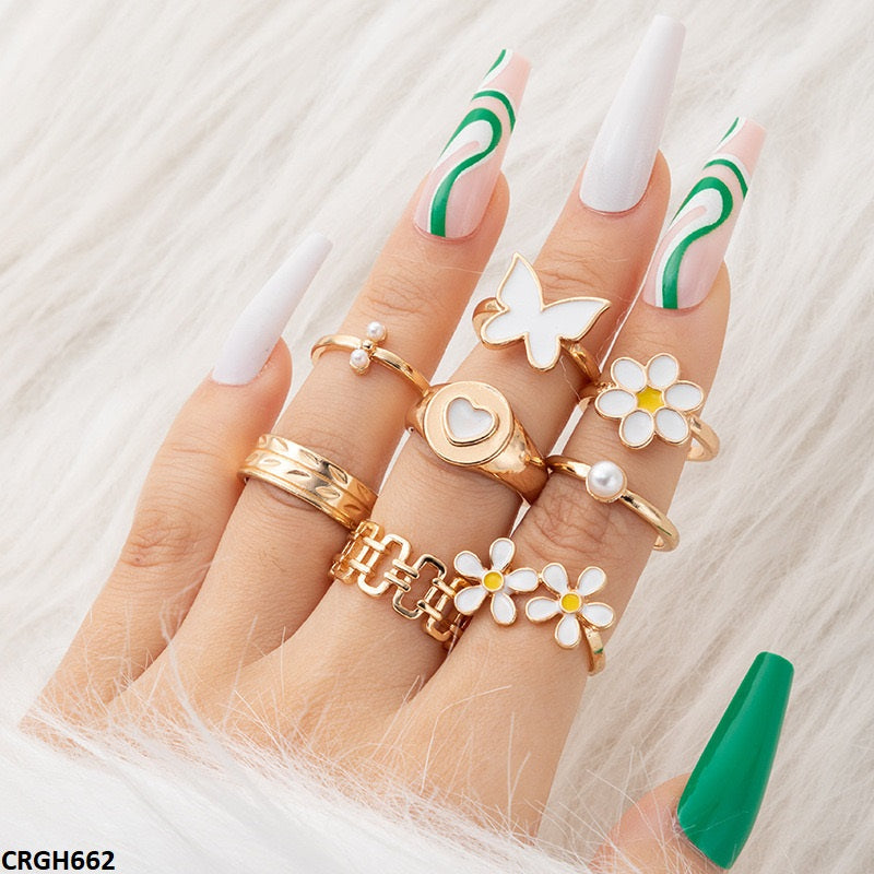 Flower/Heart/Butterfly 8 Midi Rings