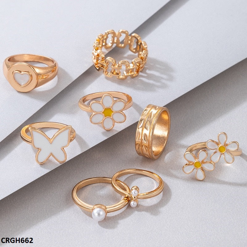 Flower/Heart/Butterfly 8 Midi Rings