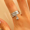 Heart Drop Ring Adjustable