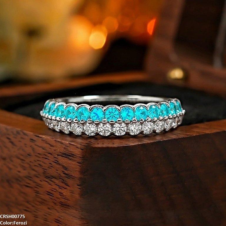 Double Stone Zircon Ring Adjustable
