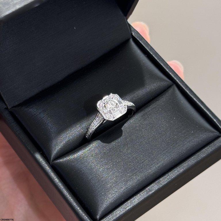 Square Round Stone Ring Adjustable