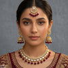 Square Pearl Drop Rajwari Necklace Set