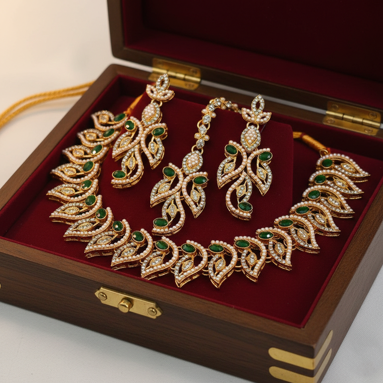 Oval Leaf Necklace Set