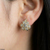 Round Stone Hoops Pair
