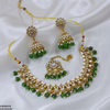 Tear/Square Pearl Drop Rajwari Necklace Set