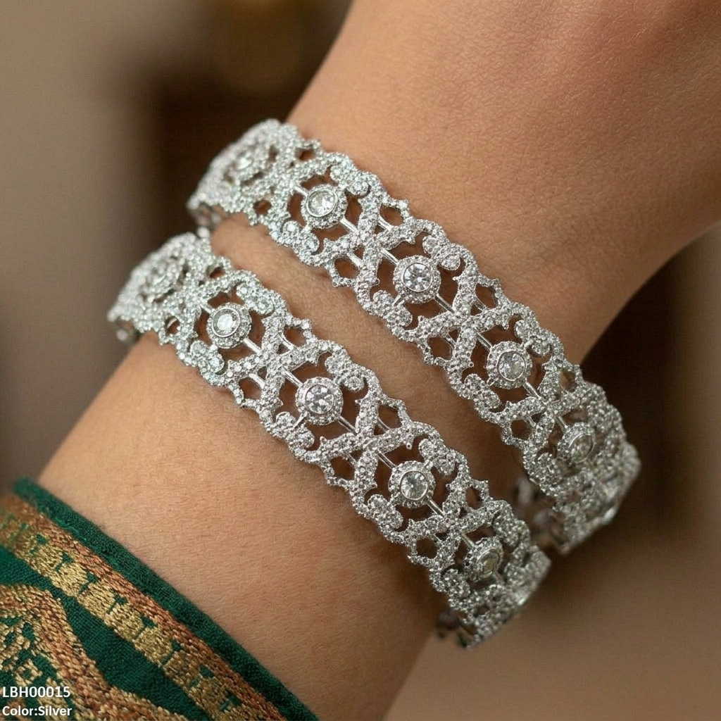 Round Stone Bangle Set