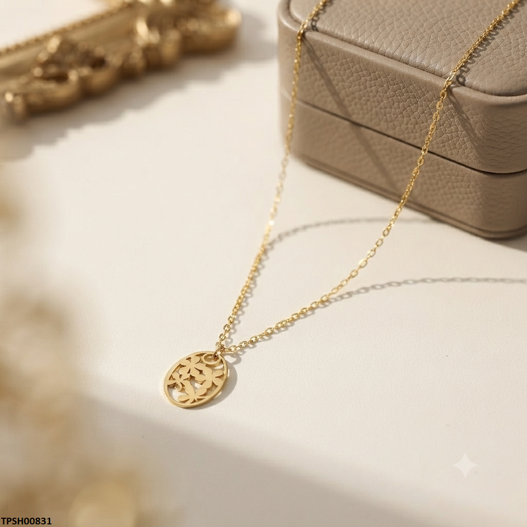 Stainless Steel Double Oval Pendant