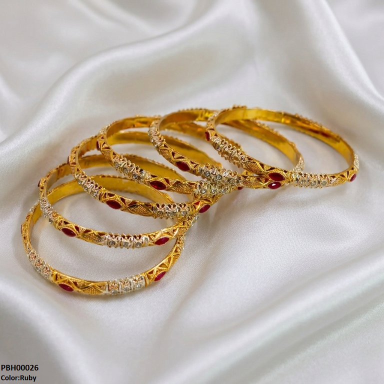 Marquise Stone 6 Pcs Of Bangles Set