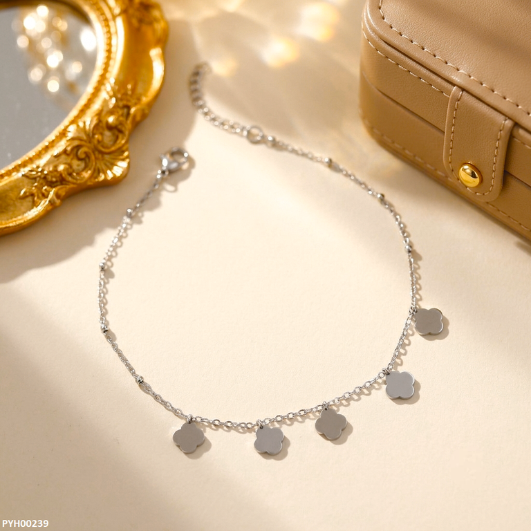Stainless Steel Flower Anklet