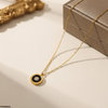 Stainless Steel Round Stone Pendant
