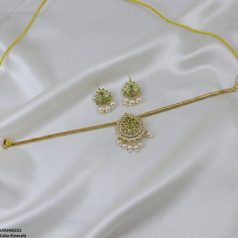 Tear Pearl Drop South Indian Necklace Set