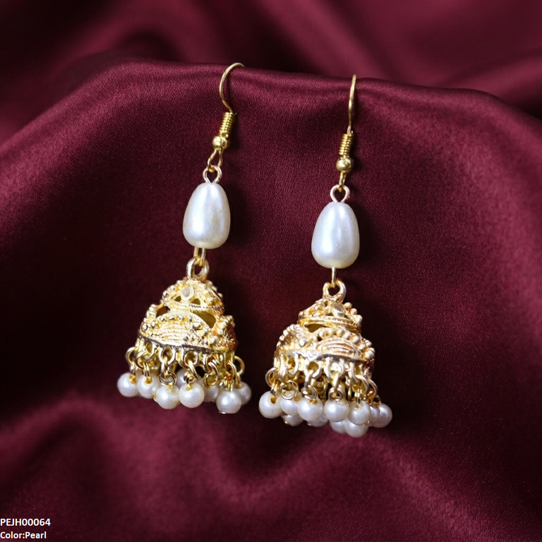 Filigree Pearl Drop Jhumki