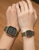 Square Dial Couple Watch