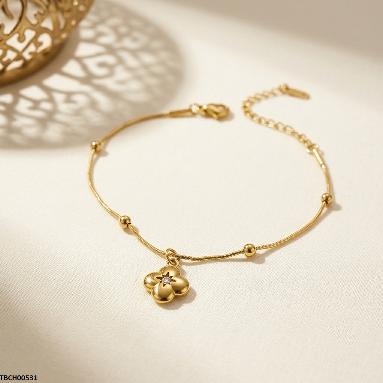Stainless Steel Flower Drop Bracelet