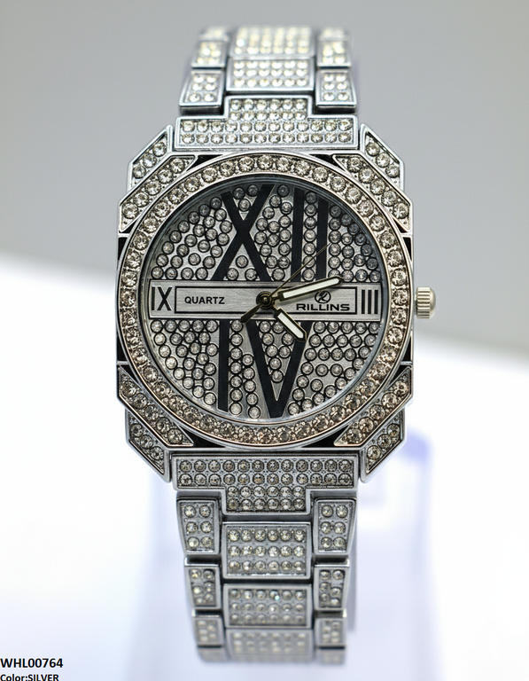 Round Rhinestone Dial Women's Watch