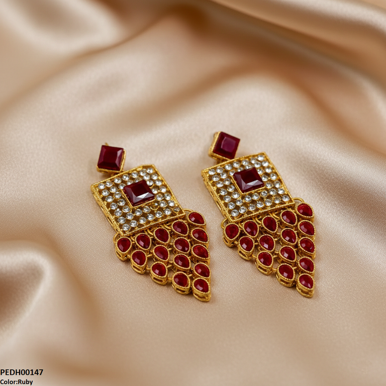 Square Tear Drop Earrings