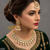 Square Pearl Drop Rajwari Necklace Set