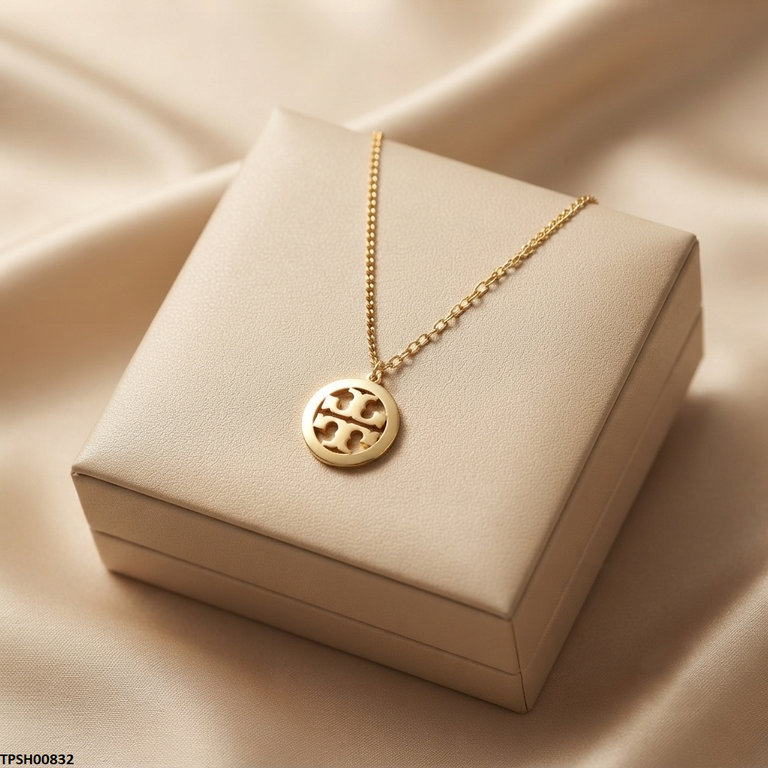 Stainless Steel Round Double T Pendant