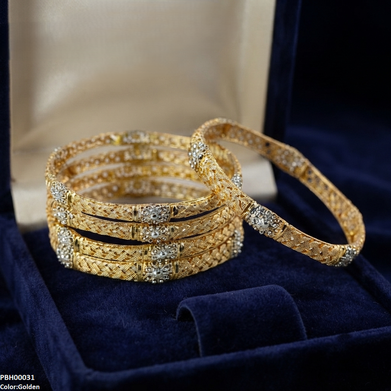 Filigree Flower Bangles 5 Pcs Set
