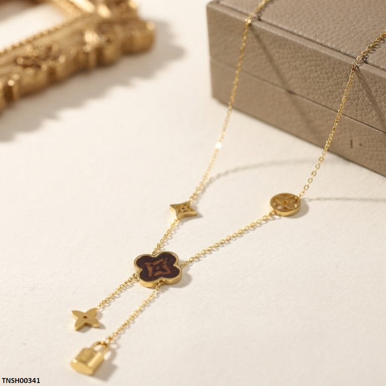 Stainless Steel Star/Lock Necklace