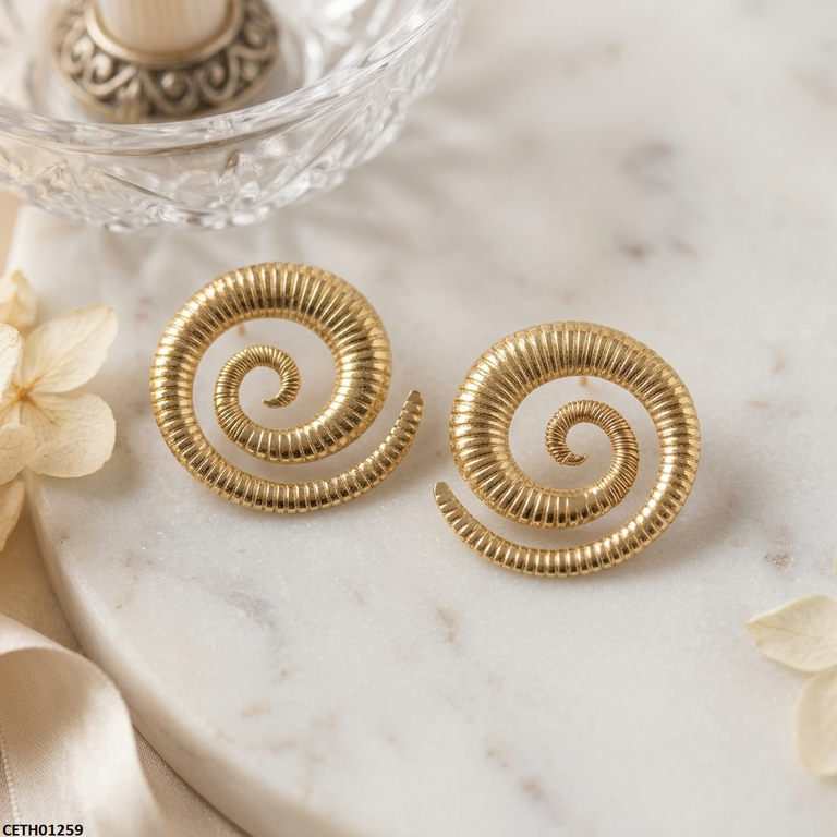 Spiral Stainless Steel Tops Pair